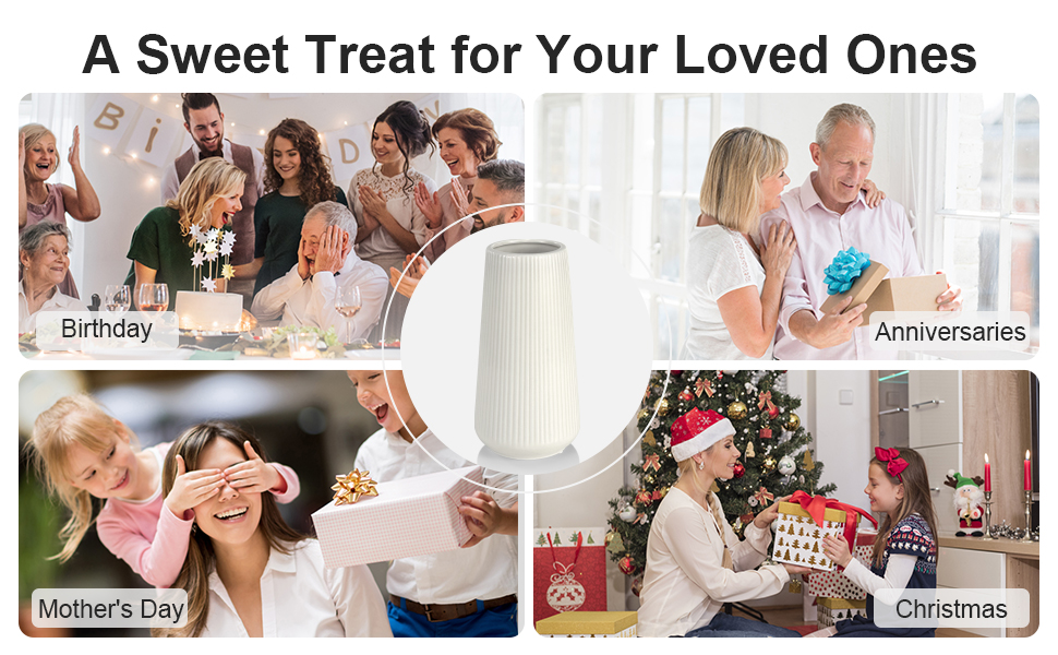 oem/odm services white ceramic vase, gukjob flower vase ceramic vase for flowers, decorative white vase for pampas grass, small vase for home living room dining table farmhouse office decor (white) affordable bulk deals