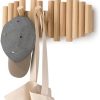 competitive pricing umbra picket wall-mounted coat rack rail hook with 5 retractable wood pegs – modern, space-saving storage organizer, natural one-stop wholesale