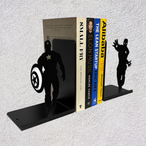 supplier direct superhero bookends | decorative bookends for shelves | non-skid book holders for shelves, table | unique home/office decor | heavy bookends| metal book ends| 7x5.5x4 inches each wholesale prices