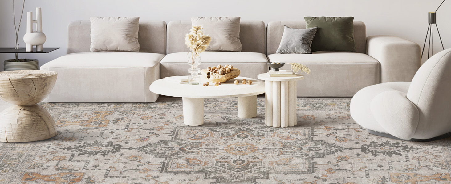 global sourcing genimo area rug 2x3 doormat, machine washable low pile rugs, small retro chenille entryway mat for entrance, hallway, kitchen and corridor, light taupe brown oem/odm services