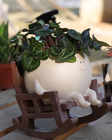 oem/odm services face flower pots for plants rocking chair planters funny succulent planter live cute resin flower pots head planter for indoor outdoor plants gift ideas for mother and christmas affordable bulk deals