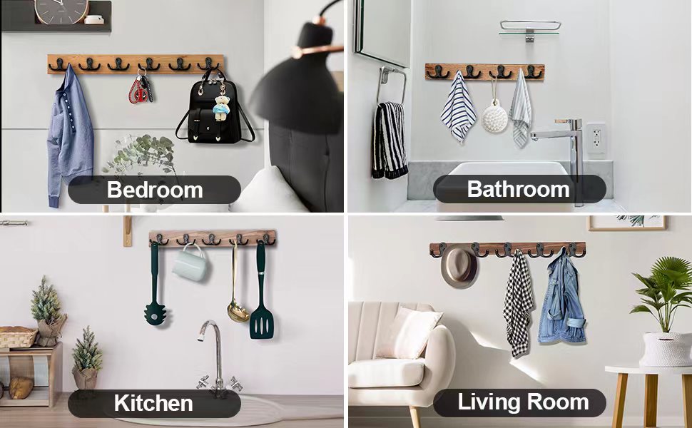 competitive pricing 10 pack coat hooks wall hooks for hanging, heavy duty double prong metal hook wall mounted for living room, bathroom, kitchen, bedroom for coat, bag, scarf, towel, hat, key, cup (black) one-stop wholesale