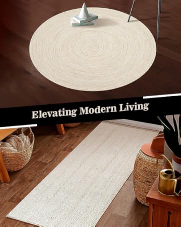 manufacturer direct hausattire hand woven jute braided rug, 2'x3' – natural, reversible boho entry area rugs for kitchen, living room i farmhouse indoor outdoor decorative floor rug, 24x36 inches trade price