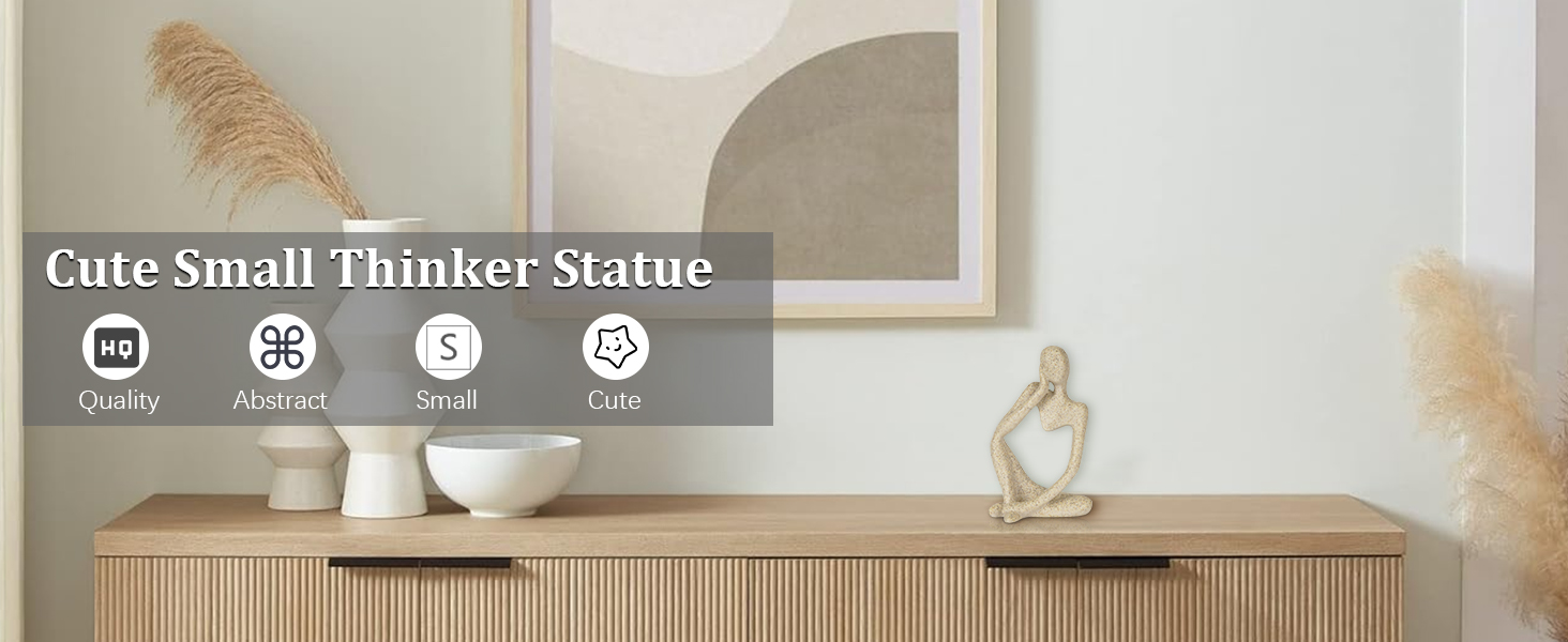 dropship from factory sandstone resin thinker style abstract sculpture statue collectible figurines home office bookshelf desktop decor(small sandstone,left) mass production supply