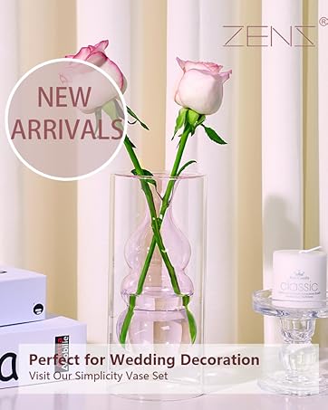 oem/odm services zens modern pink glass vase, hand blown hollowed out bubble decorative glass flower vases for wedding decor home small bouquet. affordable bulk deals