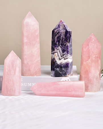 supplier direct rose quartz bookends pink crystal decorative book ends office home decor small 1 pair 2-3 lbs wholesale prices