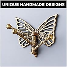 competitive pricing indian shelf brass butterfly swivel tri arm hook foldable decorative wall hooks 3 prong wall hooks vintage towel hooks gold coat hooks robe hook folding coat hooks hangers one-stop wholesale