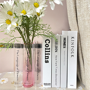 oem/odm services book vase for flowers home décor,artistic and cultural flavor decorative acrylic clear vase for home and office,creative gifts for book lovers. (transparent) affordable bulk deals