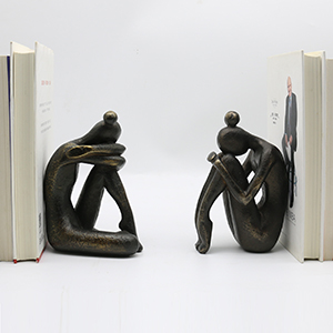 supplier direct lukitas unique decorative girl thinker bookends, home office books shelves stoppers holder, nonskid book stoppers, creative desktop ornaments for study room hotel shelves, resin, 1pair/2piece 6.5'' wholesale prices