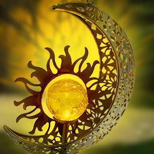 producer to buyer jyps sun moon solar wind chimes for outside crackle glass ball waterproof wind chimes outdoor clearance deep tone garden decor birthday unique gifts for women mom grandma windchimes gardening discounted pricing