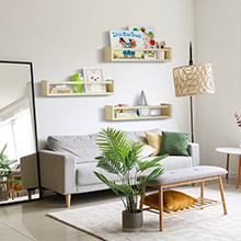 bulk purchase fixwal nursery shelves, 16.5 inch floating bookshelves for wall set of 3, baby nursery decor, solid wood wall mounted shelves for books (natural wood) trade price