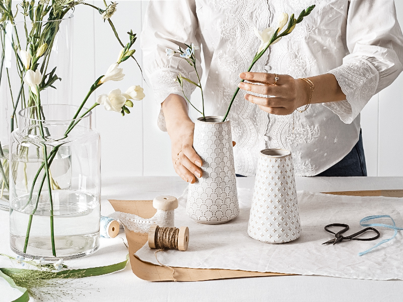 oem/odm services ceramic vase for decor, 6 inch+7.1 inch white flower vase for lego flowers, tulip and pampas grass, embossed farmhouse vases for centerpieces,home living room dining table office decor, arctic white affordable bulk deals