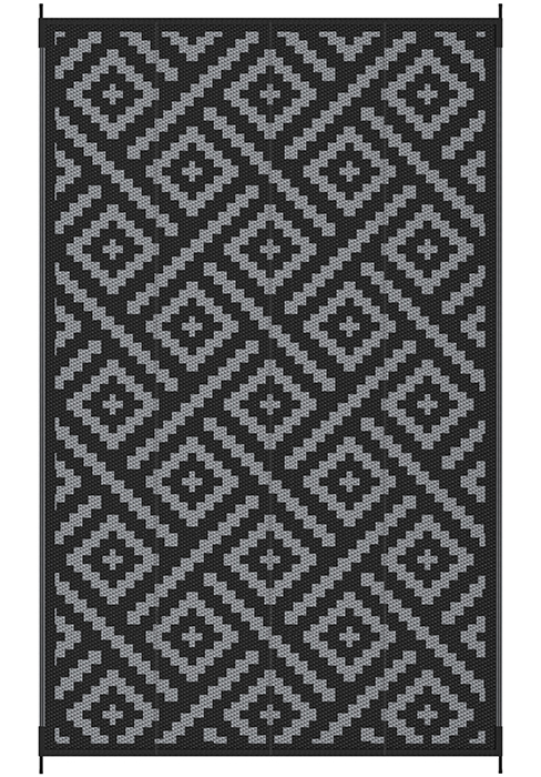 manufacturer direct genimo outdoor rug 5' x 8' waterproof for patios clearance, reversible plastic straw camping carpet, large area rugs mats for rv, picnic, backyard, deck, balcony, porch, beach, grey&white trade price