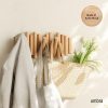 competitive pricing umbra picket wall-mounted coat rack rail hook with 5 retractable wood pegs – modern, space-saving storage organizer, natural one-stop wholesale