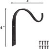 competitive pricing mkono 4 pack iron wall hooks for hanging plant lanterns, plant hanger fence metal bracket for bird feeders, wind chimes, mason jar sconces, light outdoor indoor rustic home decor, 3 inch one-stop wholesale
