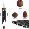 producer to buyer large aluminium wind chimes 37" inches to create a zen atmosphere suitable for outdoor, garden, patio decoration. classic black wind chimes with wind catcher suitable as a gift for unisex discounted pricing