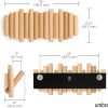 competitive pricing umbra picket wall-mounted coat rack rail hook with 5 retractable wood pegs – modern, space-saving storage organizer, natural one-stop wholesale