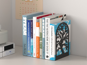 supplier direct vfine bookends 1 pair, black metal book ends, bookends for shelves, unique decorative tree book ends for shelves, book ends to hold books, book stopper, bookend for home office (style b) wholesale prices