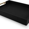 wholesale direct wooden decorative coffee table tray, 16" serving tray with handles, matte finish decorative tray, ottoman tray for living room, perfume, vanity dresser organizer (carbon black) bulk purchase at factory prices