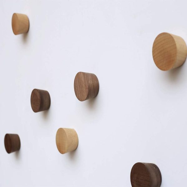 competitive pricing mykimono 3 piece natural 3 pcs, natural wooden coat hooks, wall mount single hat bag hooks, decorative cone hooks (black walunt) one-stop wholesale