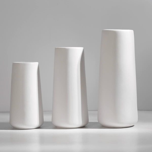 oem/odm services ceramic vases - nordic minimalism style decoration, elegant vase for mantel, table, living room decoration, white modern geometric decorative flowers vases for home decor affordable bulk deals