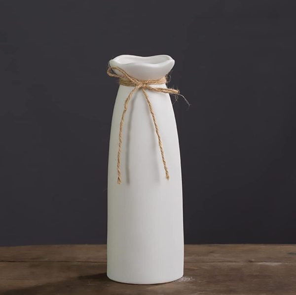 oem/odm services white ceramic vase-flower vase dried flower vase for modern home decor, fit for foyer living room fireplace bedroom kitchen,decent gift, 8.27" h affordable bulk deals