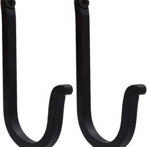 competitive pricing thdc single prong wrought iron hooks, vintage hand forged iron curved metal fastener decorative colonial wall décor, heavy duty wall hooks, hangers for keys, coats, robe, bags, home, kitchen (2) one-stop wholesale