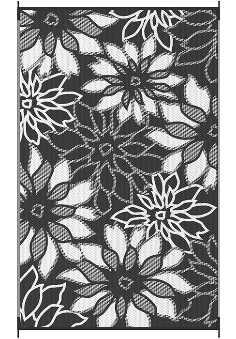 manufacturer direct genimo outdoor rug 5' x 8' waterproof for patios clearance, reversible plastic straw camping carpet, large area rugs mats for rv, picnic, backyard, deck, balcony, porch, beach, grey&white trade price