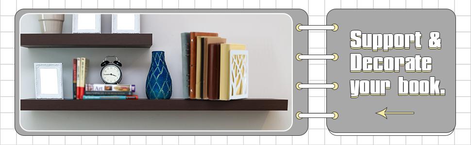 supplier direct sayglossy 3 pairs metal bookends for shelves decorative tree book holder leaf bookends geometrical art design book stopper for book divider holder home office (black,geometrical) wholesale prices