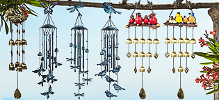 producer to buyer monsiter qe bird wind chimes for outside, outdoors with 4 large aluminum tubes & s hook - clearance hanging decor for garden, patio, backyard or porch discounted pricing