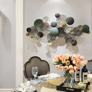 factory direct zzyyzz large metal wall decor, boho lotus leaf metal wall decoration, 3d stacked flower wall art décor, nautical coastal outdoor wall decor, for living room bedroom dining room, 52.5