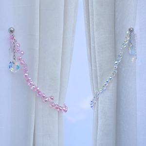bulk purchase magnetic curtain tiebacks, 2 pack crystal beaded sun & moon pendants curtain sheer/drapery holdbacks, beaded curtain ties for window home decor (crystal ab) factory discount