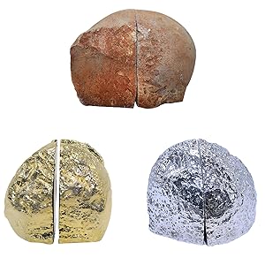 supplier direct nature's decorations agate bookends - a quality natural geode book ends with rubber bumpers for shelves, office, home decor - heavy duty cool stone bookend pair for decoration (2-3 lb) wholesale prices