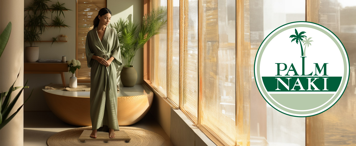 manufacturer direct palm naki bamboo bathmat - 100% natural wooden floor mat - non-slip, sustainable - modern asian design - perfect for bathroom & spa (21x14) trade price