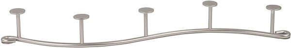 competitive pricing spectrum sweep wall mount 5-hook rack (satin nickel) - wire storage for entryway, bathroom, backpack, coat, jacket, purse, belt, robe, & more / home décor & apartment essential one-stop wholesale