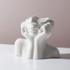 oem/odm services face vase,flower vase desk decor,ceramic body vase female form ideal shelf decor,modern farmhouse table decor,small cute vase bookshelf decor half face vase 5.5'' l x 4.8'' h affordable bulk deals