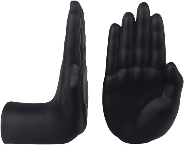 supplier direct decorative bookends hands book ends for shelves, modern bookends book stoppers book holders heavy duty bookends for office, home, living room decors, 8.5 x 6.8 x 3.5 inches wholesale prices