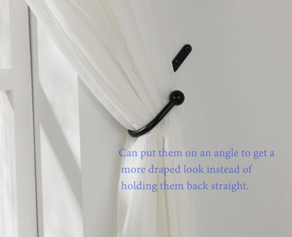 bulk purchase vrss wall mount curtain tiebacks drapery holdbacks curtain holdback hooks simple style (2pcs black) factory discount