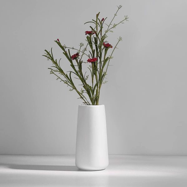 oem/odm services ceramic vases - nordic minimalism style decoration, elegant vase for mantel, table, living room decoration, white modern geometric decorative flowers vases for home decor affordable bulk deals