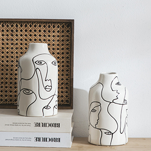 oem/odm services kimdio ceramic vase for home decor, abstract irregular design flower vase, living room decor minimalist decorative vases for pampas grass affordable bulk deals