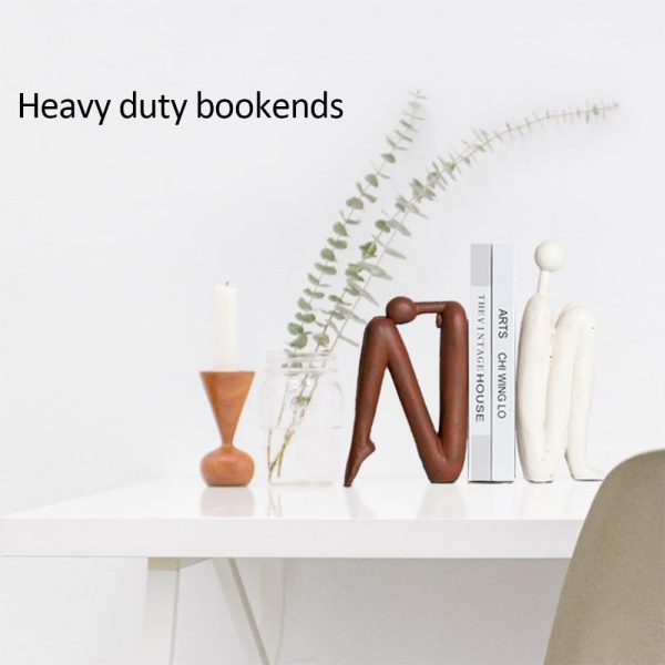 supplier direct decorative bookends for heavy books, thinker statue book holders for shelves & office desk, abstract decor aesthetic book ends stoppers, modern bookshelf decoration wholesale prices