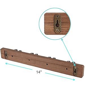 bulk purchase mop and broom holder wall mount - rustic wood broom mop hanger - wall mounted garden tool rack organizer for closet garage laundry room kitchen decor with 4 slots & 4 hooks trade price
