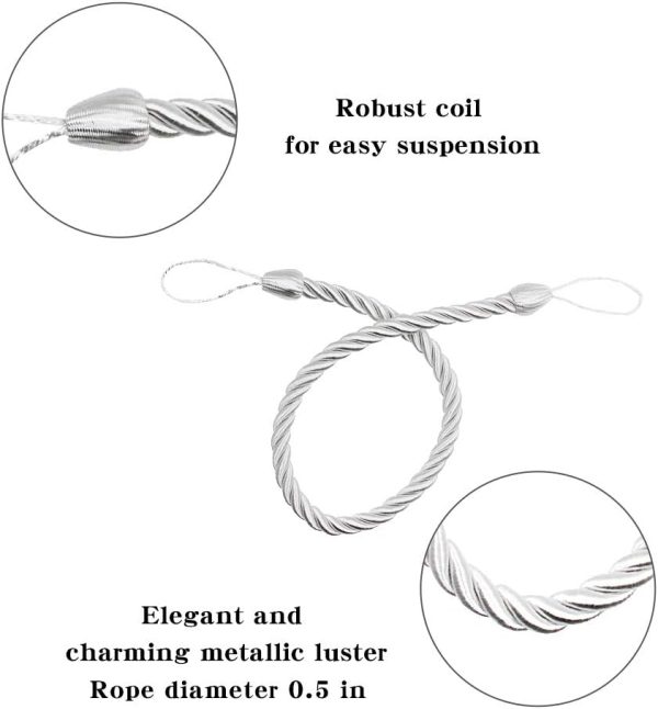 bulk purchase bel avenir curtain ropes tiebacks tie-backs, curtain handmade holdbacks with 2 metal screw hooks - white 2 pack factory discount