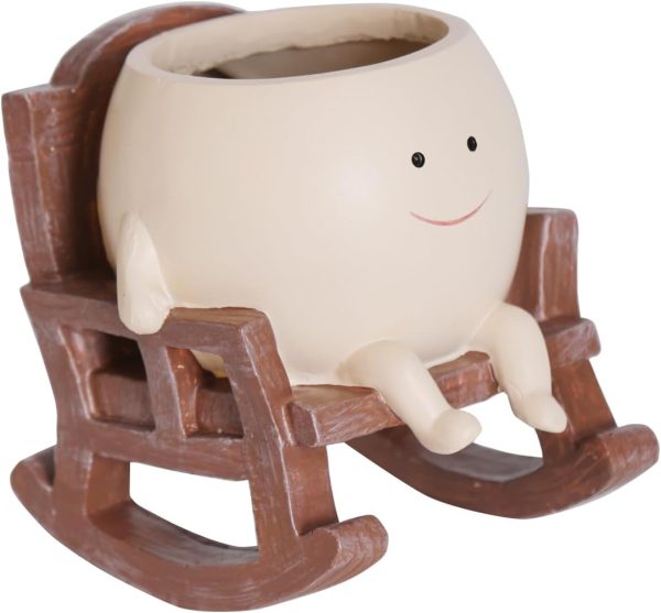 oem/odm services face flower pots for plants rocking chair planters funny succulent planter live cute resin flower pots head planter for indoor outdoor plants gift ideas for mother and christmas affordable bulk deals