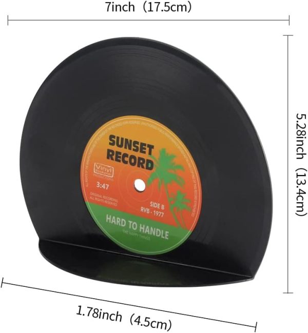 supplier direct vinbee retro vinyl bookends, record bookends for shelves classic cd record shape decorative book ends fun music theme musical bookends 1 pair wholesale prices
