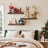 bulk purchase bayka floating wood shelves - wall mounted for bathroom,bedroom,living room,kitchen,small hanging shelf for books/storage/room decor with 22lbs capacity(rustic brown,set of 3,16inch) trade price