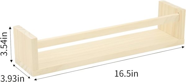 bulk purchase fixwal nursery shelves, 16.5 inch floating bookshelves for wall set of 3, baby nursery decor, solid wood wall mounted shelves for books (natural wood) trade price