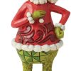 dropship from factory enesco dr. seuss grinch by jim shore happy grinch santa christmas figurine, resin hand painted crafted collectible decorative figurines christmas home decor sculpture statue gift, 6.5 inch, multicolor mass production supply