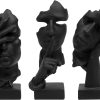 dropship from factory 3 pcs thinker statue, silence is gold abstract art figurine, no hear no see no speak modern home resin sculptures decorative objects decor for home office bookshelf desktop(black) (a-41) mass production supply