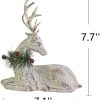 dropship from factory benzoyl christmas reindeer decoration sitting reindeer figurine deer table top figurine statue reindeer ornaments for home office tabletop christmas decoration supplies, 7.7 x 7.1 inch mass production supply